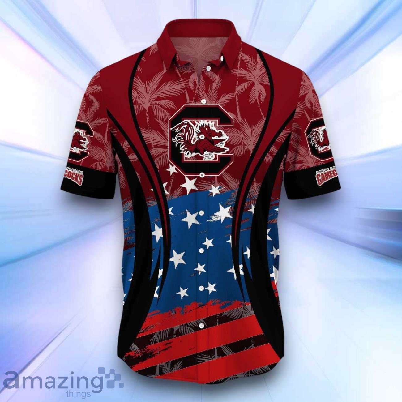 South Carolina Gamecocks NCAA1 Hawaiian Shirt Flag Aloha Shirt Summer Beach For Fans image South Carolina Gamecocks NCAA1 Hawaiian Shirt Flag Aloha Shirt Summer Beach For Fans Product Photo 2