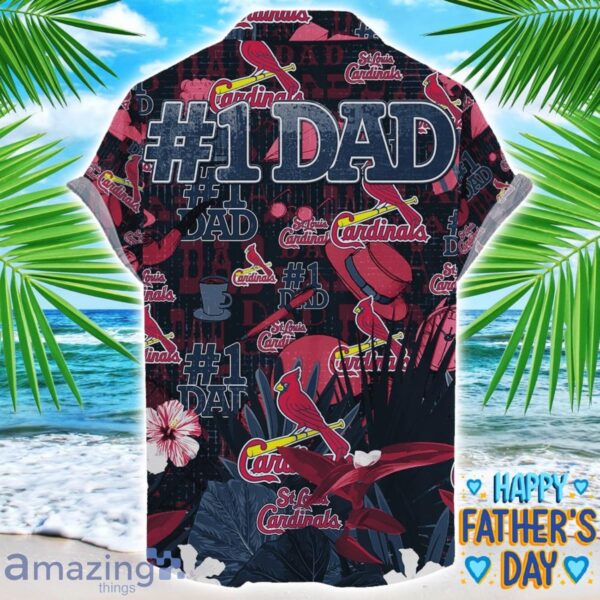 St Louis Cardinals Coffee Hat and Logo Pattern Hawaiian Shirt Father’s Day Gift MLB Team Product Photo 2