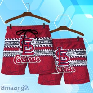 St. Louis Cardinals MLB Brocade Motifs Summer Hawaiian Shirt And Short Product Photo 4