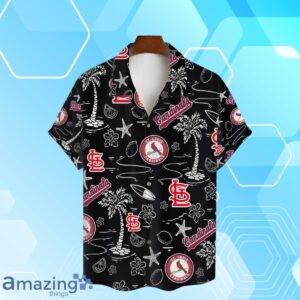 St. Louis Cardinals MLB Team Logo Beachscape Design Hawaiian Shirt And Short image St. Louis Cardinals MLB Team Logo Beachscape Design Hawaiian Shirt And Short Product Photo 2