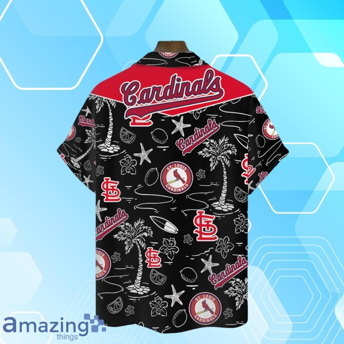 St. Louis Cardinals MLB Team Logo Beachscape Design Hawaiian Shirt And Short image St. Louis Cardinals MLB Team Logo Beachscape Design Hawaiian Shirt And Short Product Photo 3
