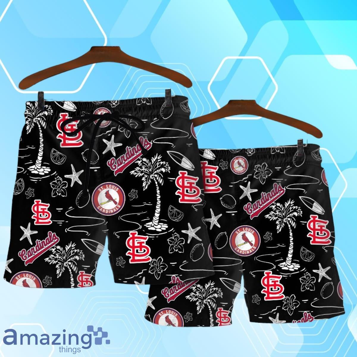 St. Louis Cardinals MLB Team Logo Beachscape Design Hawaiian Shirt And Short image St. Louis Cardinals MLB Team Logo Beachscape Design Hawaiian Shirt And Short Product Photo 4