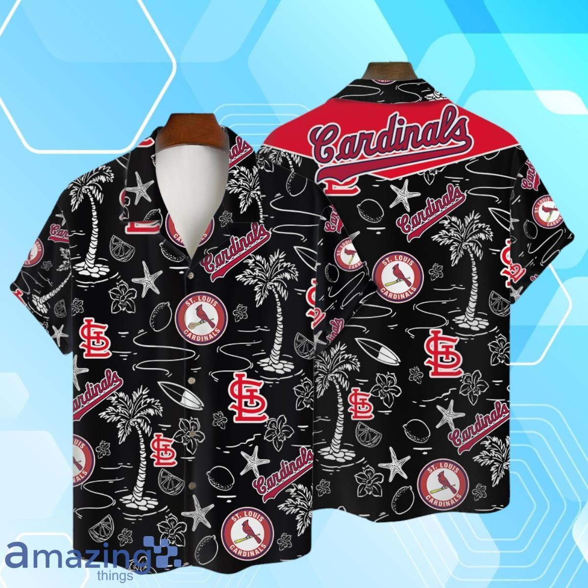 St. Louis Cardinals MLB Team Logo Beachscape Design Hawaiian Shirt And Short image St. Louis Cardinals MLB Team Logo Beachscape Design Hawaiian Shirt And Short Product Photo 1