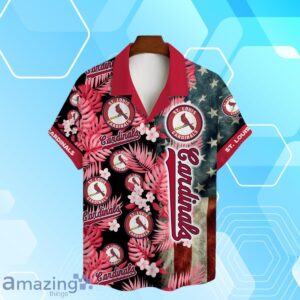 St. Louis Cardinals MLB US Flag Summer Tropical Hawaiian Shirt And Short Product Photo 2