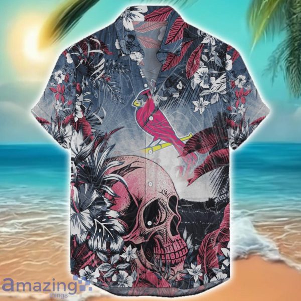 St Louis Cardinals Tropical Skull Halloween 3D Hawaiian Shirt For Men Women MLB Fans Product Photo 1