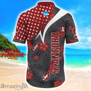 Stanford Cardinal Star Tropical Flower 3D Printed Hawaiian Shirt Personalized Name Product Photo 3