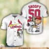 St.Louis Cardinals 3D Baseball Jersey Shirt Peanut Snoopy Lover Baseball Jersey Shirt Custom Name And Number