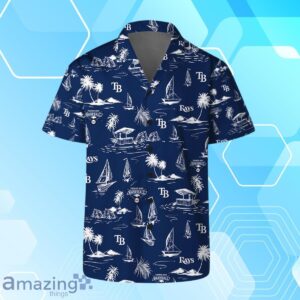 Tampa Bay Rays Team Logo Beach Vibes Pattern Hawaiian Shirt And Short image Tampa Bay Rays Team Logo Beach Vibes Pattern Hawaiian Shirt And Short Product Photo 2