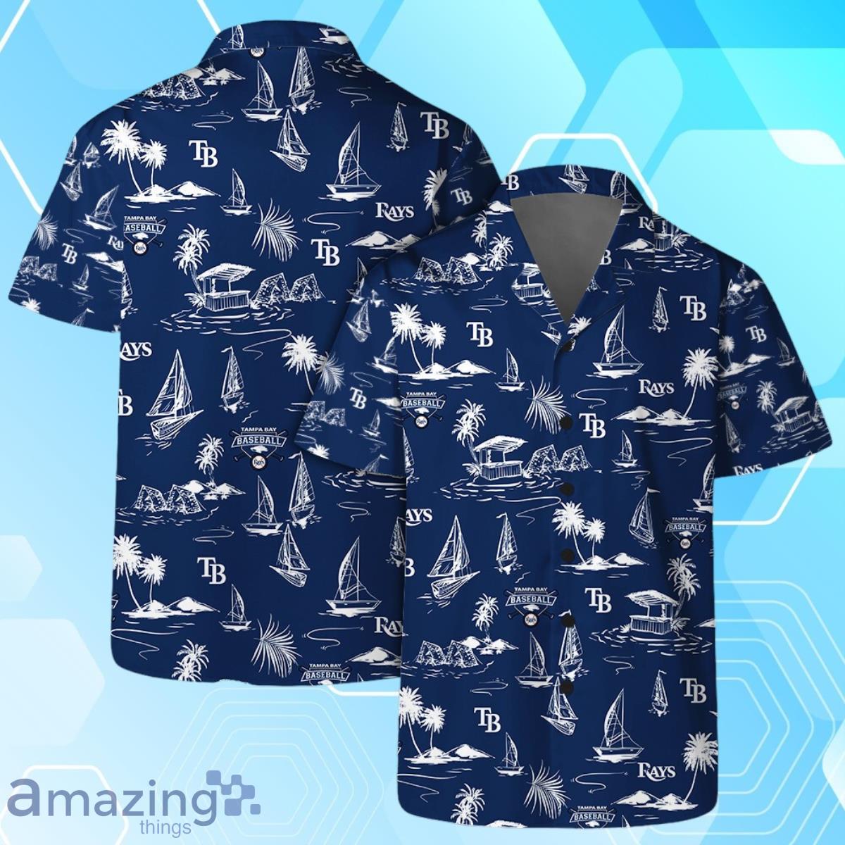 Tampa Bay Rays Team Logo Beach Vibes Pattern Hawaiian Shirt And Short image Tampa Bay Rays Team Logo Beach Vibes Pattern Hawaiian Shirt And Short Product Photo 1