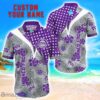 TCU Horned Frogs Star Tropical Flower 3D Printed Hawaiian Shirt Personalized Name