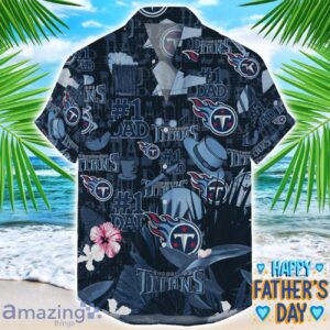 Tennessee Titans Coffee Hat and Logo Pattern Hawaiian Shirt Father’s Day Gift NFL Team Product Photo 1