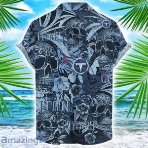 Tennessee Titans Flower and Skull Hawaiian Shirt NFL Team Halloween Shirt Product Photo 2