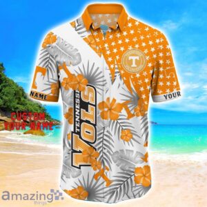 Tennessee Volunteers Star Tropical Flower 3D Printed Hawaiian Shirt Personalized Name Product Photo 2