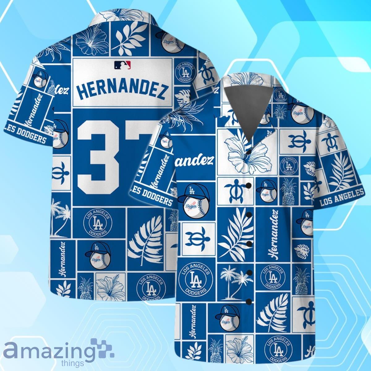 Teoscar Hernandez Los Angeles Dodgers MLB Square Hawaiian Shirt And Short image Teoscar Hernandez Los Angeles Dodgers MLB Square Hawaiian Shirt And Short Product Photo 2