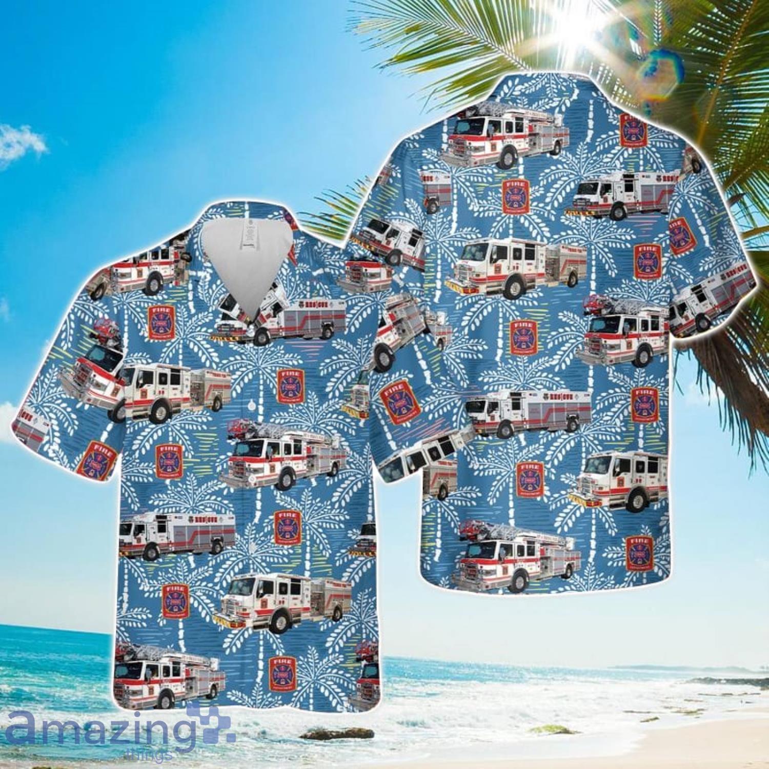 Texas Frisco Fire Department AOP Hawaiian Shirt Summer Holiday Gift image Texas Frisco Fire Department AOP Hawaiian Shirt Summer Holiday Gift Product Photo 1