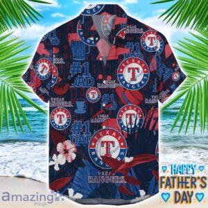 Texas Rangers Coffee Hat and Logo Pattern Hawaiian Shirt Father’s Day Gift MLB Team Product Photo 1