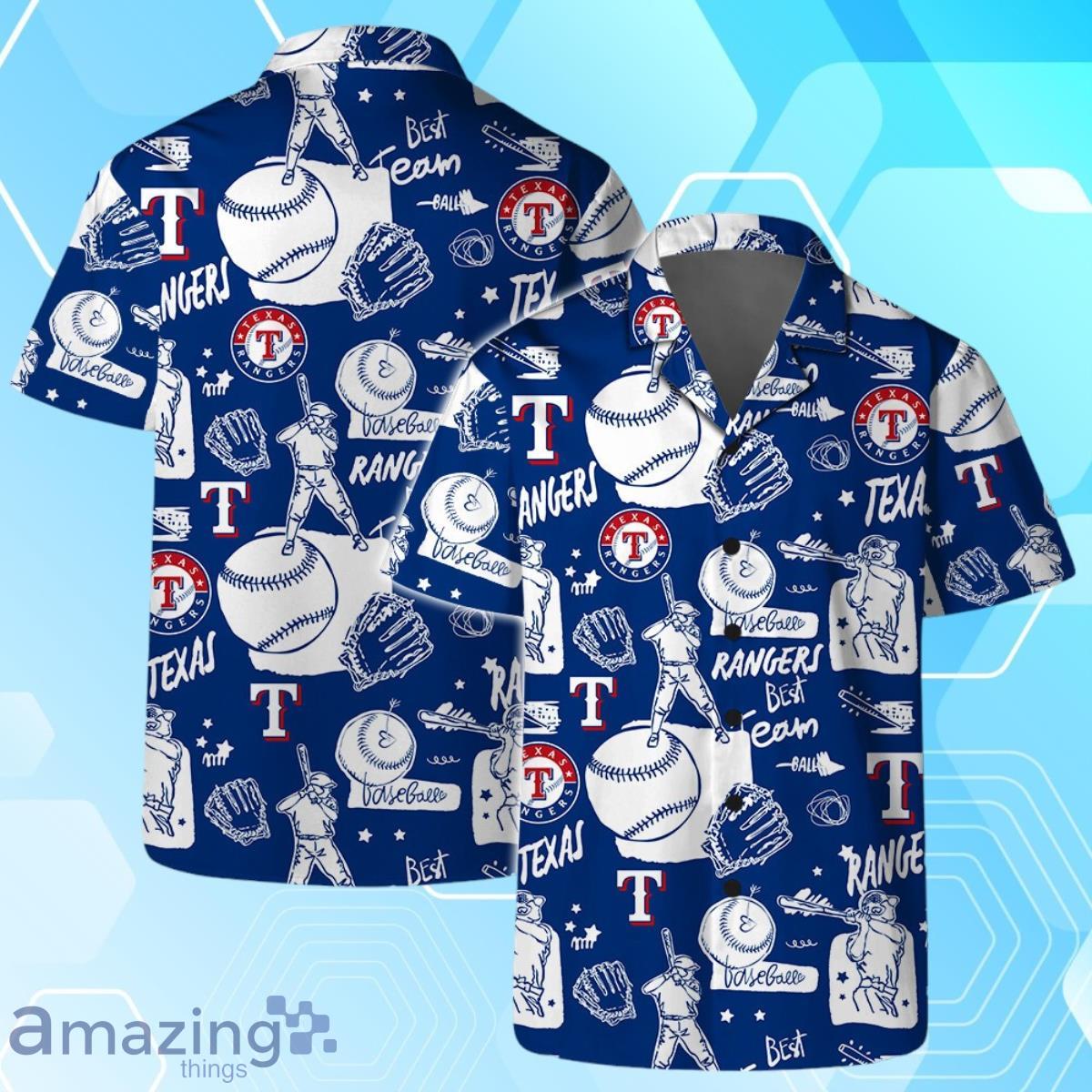 Texas Rangers MLB Logo Legend Team Hawaiian Shirt And Short image Texas Rangers MLB Logo Legend Team Hawaiian Shirt And Short Product Photo 2