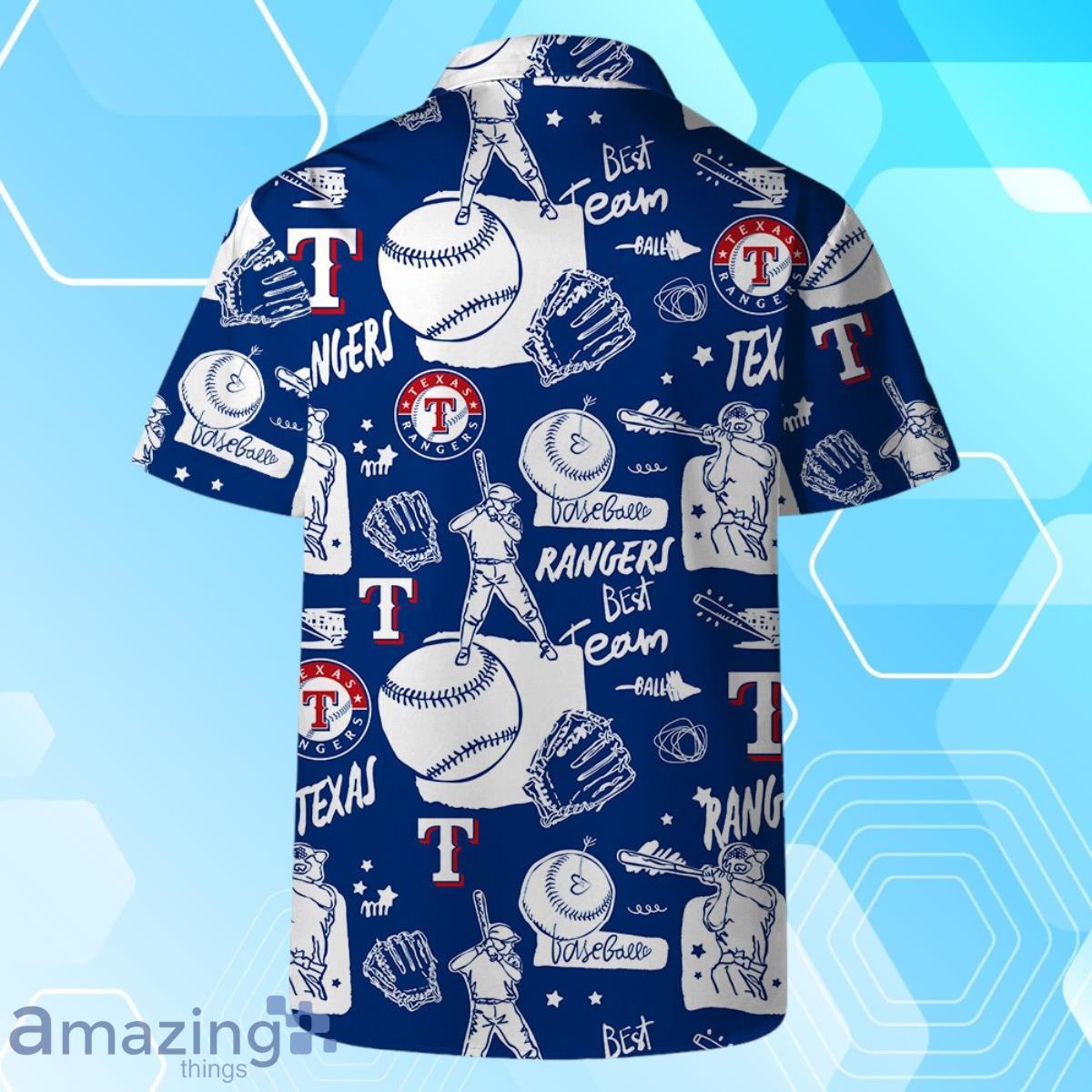 Texas Rangers MLB Logo Legend Team Hawaiian Shirt And Short image Texas Rangers MLB Logo Legend Team Hawaiian Shirt And Short Product Photo 4