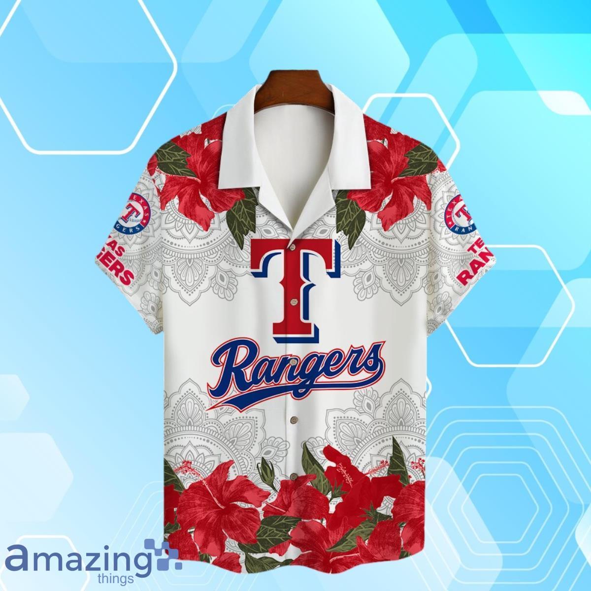 Texas Rangers MLB Summer Tropical Hawaiian Shirt And Short image Texas Rangers MLB Summer Tropical Hawaiian Shirt And Short Product Photo 2