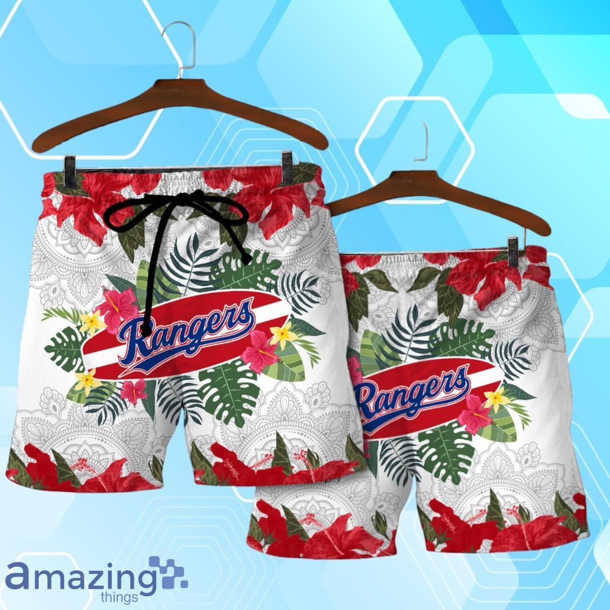Texas Rangers MLB Summer Tropical Hawaiian Shirt And Short image Texas Rangers MLB Summer Tropical Hawaiian Shirt And Short Product Photo 4