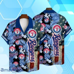 Texas Rangers MLB US Flag Summer Tropical Hawaiian Shirt And Short Product Photo 1