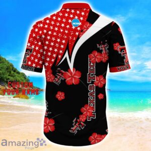 Texas Tech Red Raiders Star Tropical Flower 3D Printed Hawaiian Shirt Personalized Name image Texas Tech Red Raiders Star Tropical Flower 3D Printed Hawaiian Shirt Personalized Name Product Photo 3