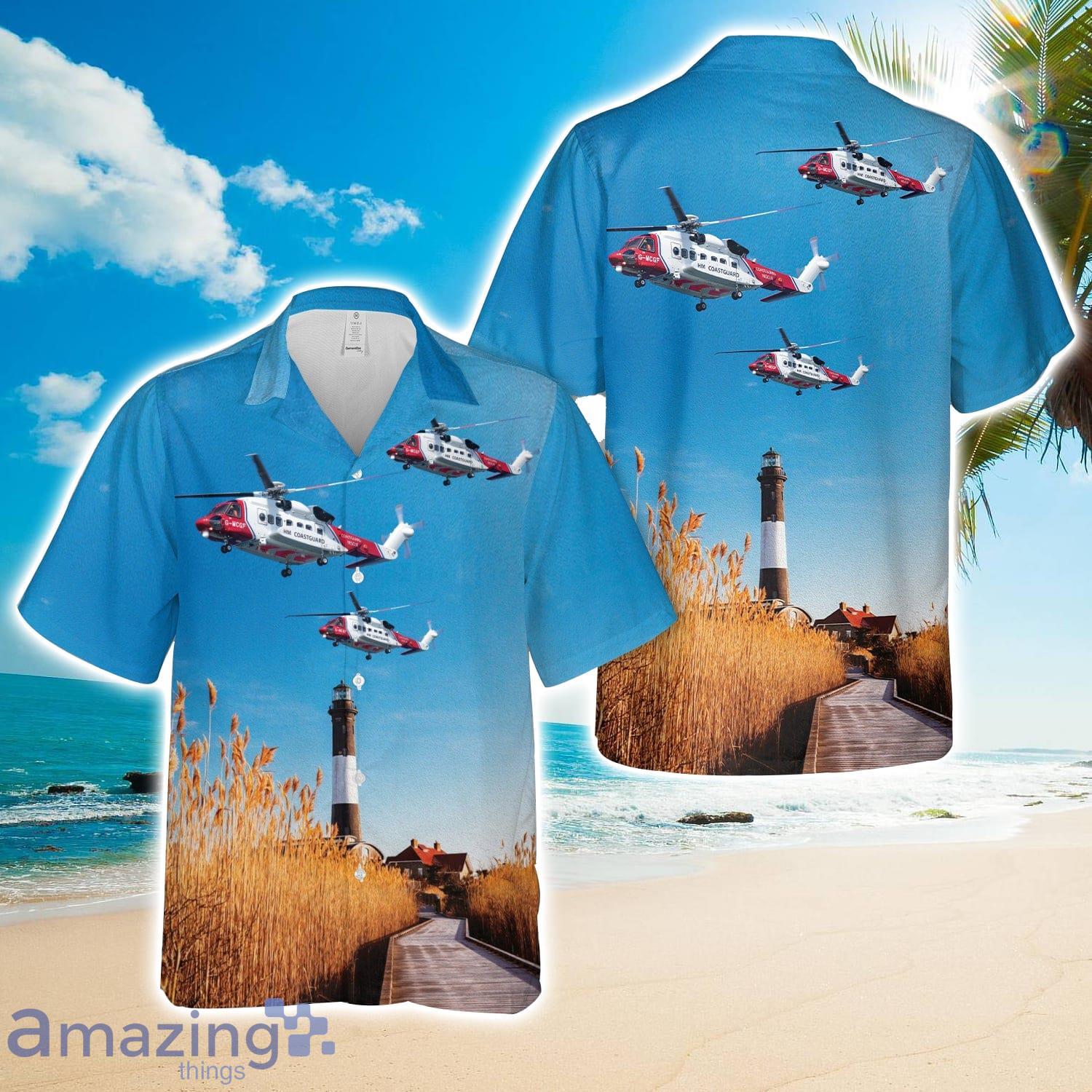 UK Coastguard Sikorsky S-92 Hawaiian Shirt Men Women Men Women Beach Shirt Product Photo 1