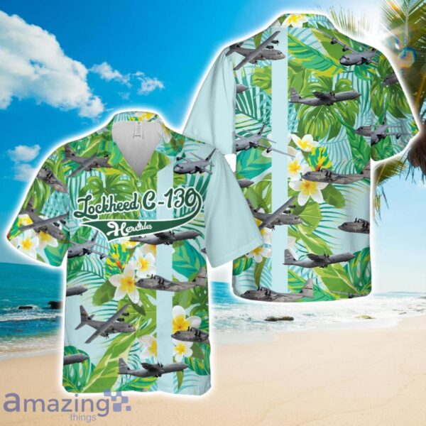 US Air Force Lockheed C-130 Hercules Hawaiian Shirt Product Photo 1