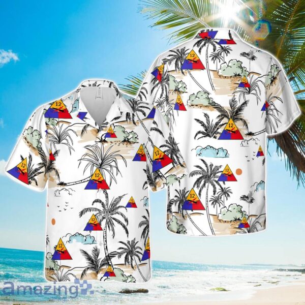 US Army 12th Armored Division Hawaiian Shirt Product Photo 1