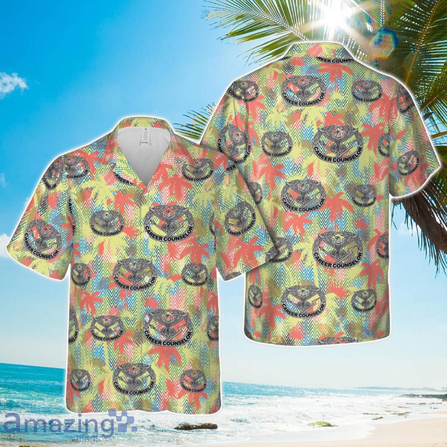 US Army Career Counselor Identification Badge Beach Gift Hawaiian Shirt image US Army Career Counselor Identification Badge Beach Gift Hawaiian Shirt Product Photo 1