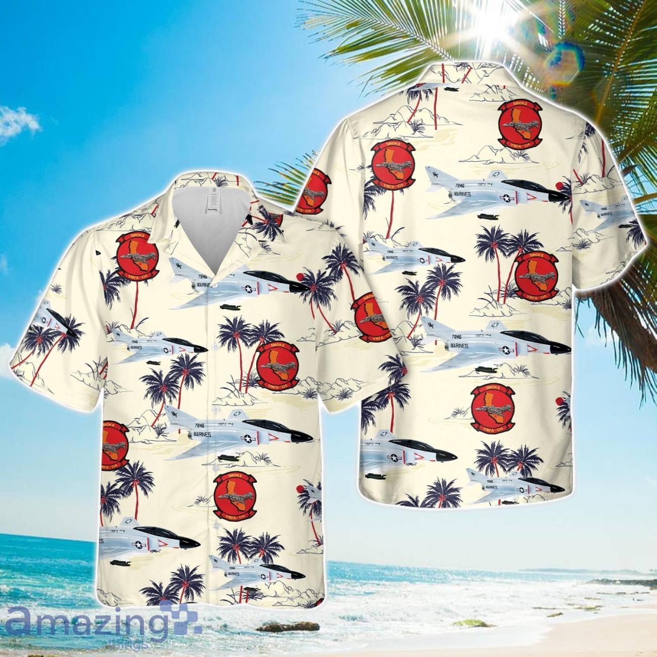 US Marine Corps McDonnell Douglas F 4 Phantom II Of VMFA 134 Smoke Beach Gift Hawaiian Shirt image US Marine Corps McDonnell-Douglas F-4 Phantom II Of VMFA-134 Smoke Beach Gift Hawaiian Shirt Product Photo 1