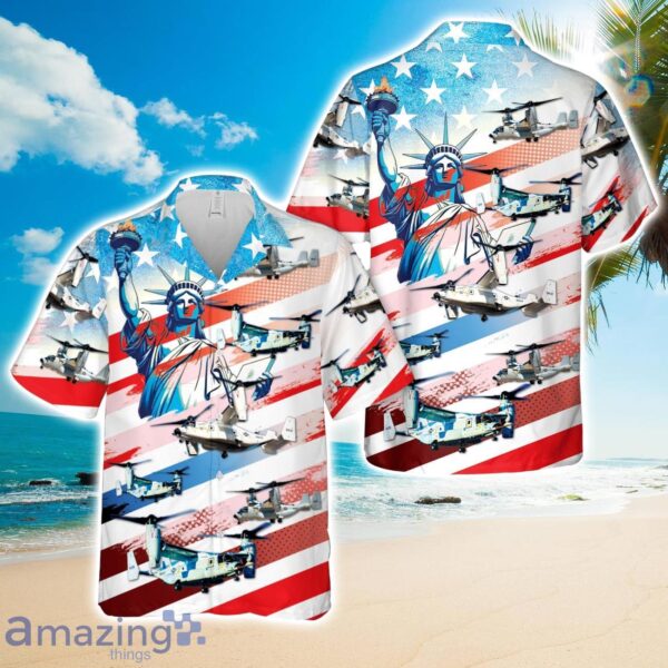 US Navy Bell Boeing CMV-22B Osprey, 4th Of July Hawaiian Shirt Product Photo 1