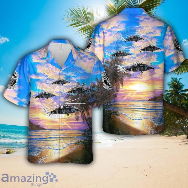 US Navy MH-60S Armed Helo Of HSC-22 Sea Knights AOP Hawaiian Shirt Beach Gift Product Photo 1