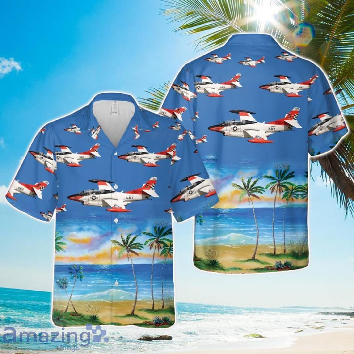 US Navy North American T 2C Buckeye Hawaiian Shirt Beach Gift image US Navy North American T-2C Buckeye Hawaiian Shirt Beach Gift Product Photo 1