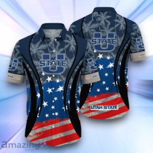 Utah State Aggies NCAA3 Hawaiian Shirt Flag Aloha Shirt Summer Beach For Fans Product Photo 1