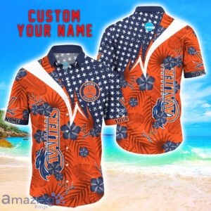 Virginia Cavaliers Star Tropical Flower 3D Printed Hawaiian Shirt Personalized Name Product Photo 1