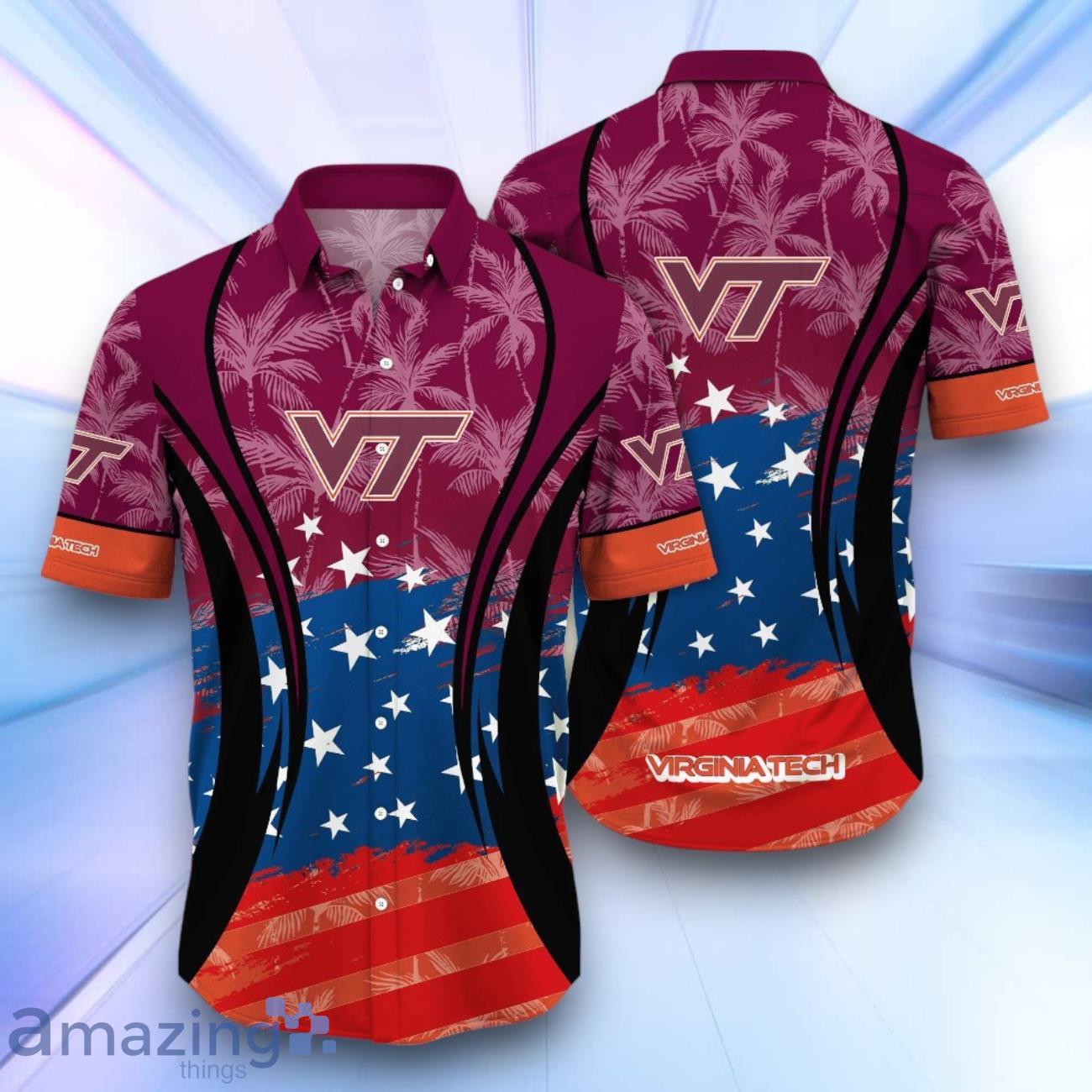 Virginia Tech Hokies NCAA1 Hawaiian Shirt Flag Aloha Shirt Summer Beach For Fans image Virginia Tech Hokies NCAA1 Hawaiian Shirt Flag Aloha Shirt Summer Beach For Fans Product Photo 1