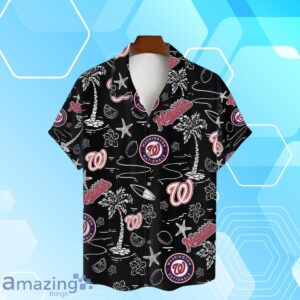 Washington Nationals MLB Team Logo Beachscape Design Hawaiian Shirt And Short image Washington Nationals MLB Team Logo Beachscape Design Hawaiian Shirt And Short Product Photo 2