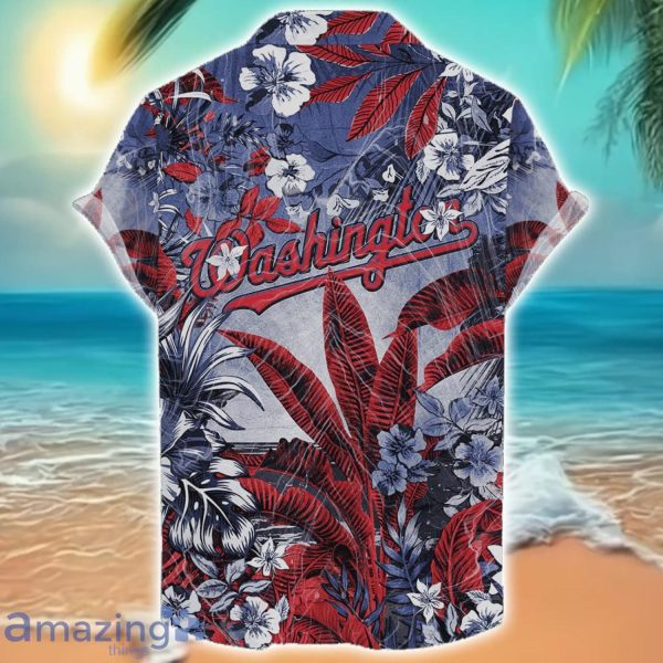 Washington Nationals Tropical Skull Halloween 3D Hawaiian Shirt For Men Women MLB Fans Product Photo 2