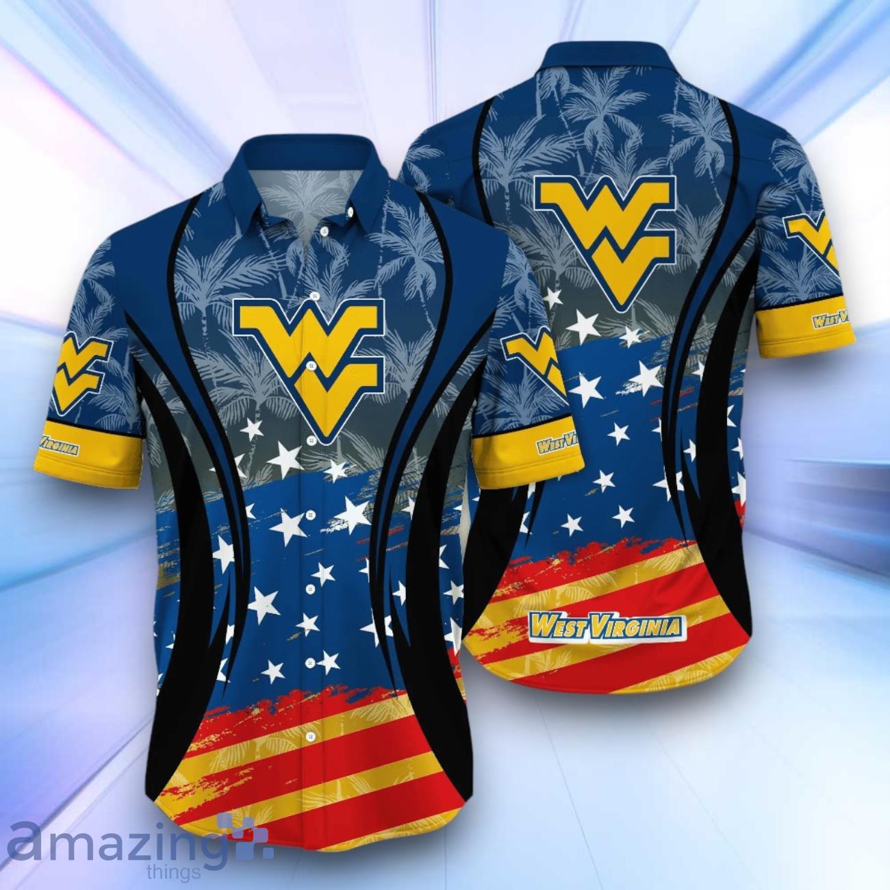 West Virginia Mountaineers NCAA2 Hawaiian Shirt Flag Aloha Shirt Summer Beach For Fans image West Virginia Mountaineers NCAA2 Hawaiian Shirt Flag Aloha Shirt Summer Beach For Fans Product Photo 1