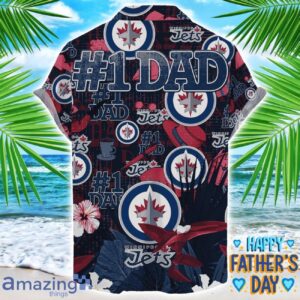 Winnipeg Jets Coffee Hat and Logo Pattern Hawaiian Shirt Father’s Day Gift NHL Team Product Photo 2
