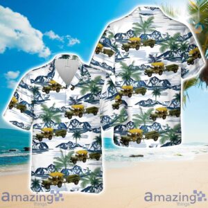 1943 Willys MB Jeep with M5 Liquid Vesicant Detector Invasion Star and 1-4 Ton Cargo Trailer 3d Hawaiian Shirt