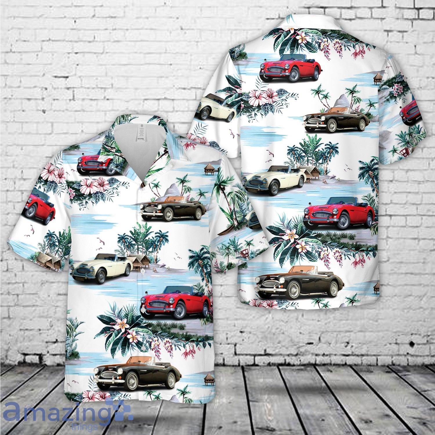 1965 Austin Healey 3000 Mk III Roadster Hawaiian Shirt image 1965 Austin-Healey 3000 Mk III Roadster Hawaiian Shirt Product Photo 1