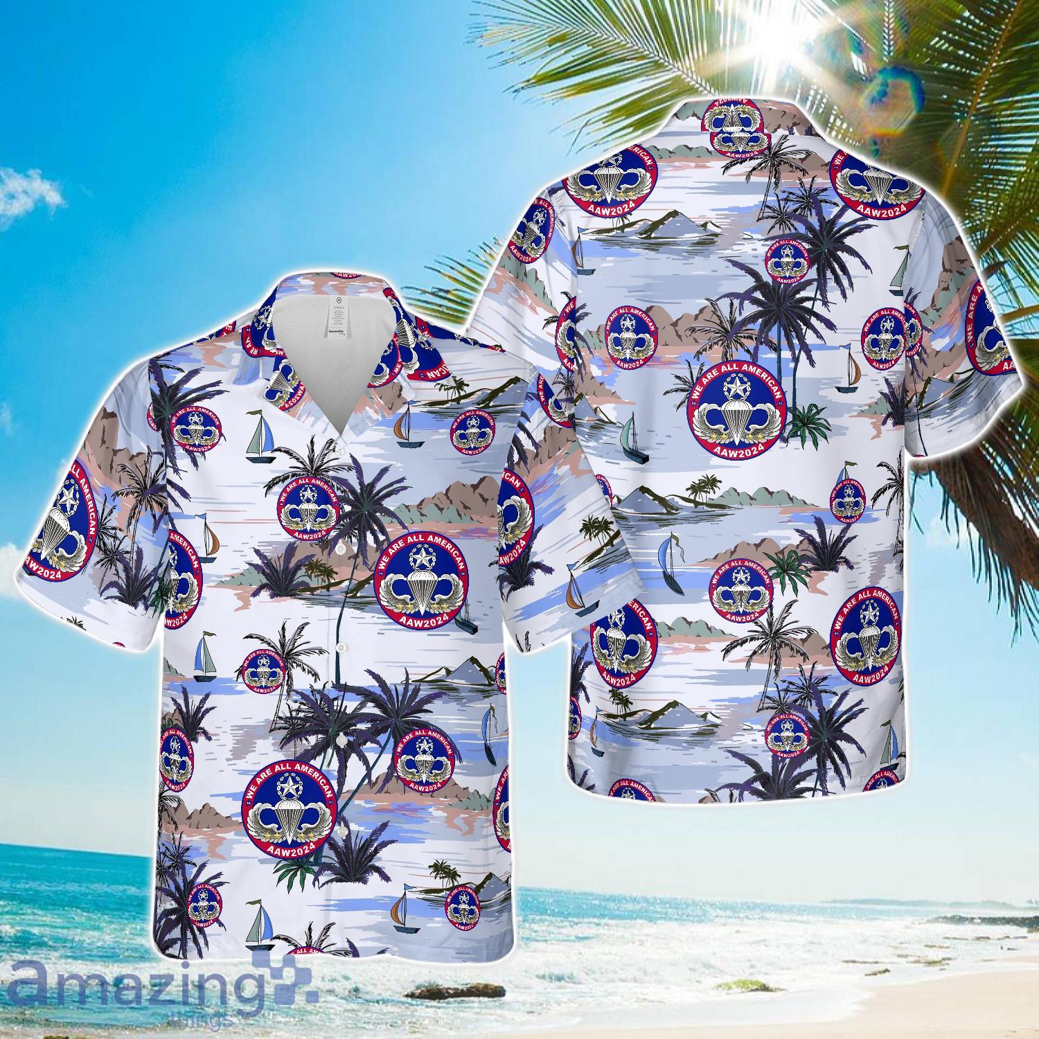 82nd Airborne Division We Are All American AAW2024 Hawaiian Shirt image 82nd Airborne Division We Are All American AAW2024 Hawaiian Shirt Product Photo 1