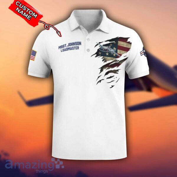 AC-119 Gunship AC119 3D Aircraft Flag White Polo Shirt For Men And Women Custom Name Product Photo 2