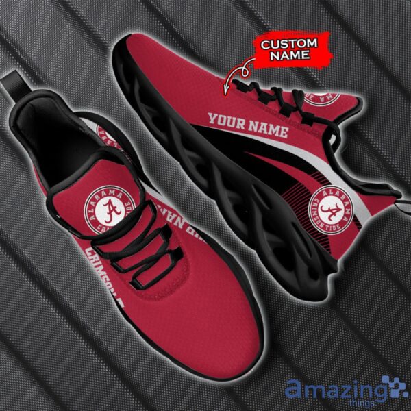 Alabama Crimson Tide NCAA Max Soul Shoes NCAA Team Lgo Sneakers Custom Name Gift For Fans Product Photo 2