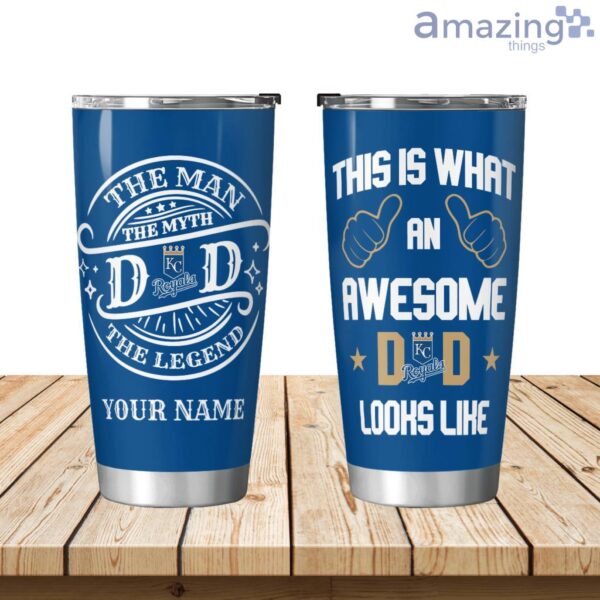 An Awesome Kansas City Royals Dad Personalized Tumbler Product Photo 1