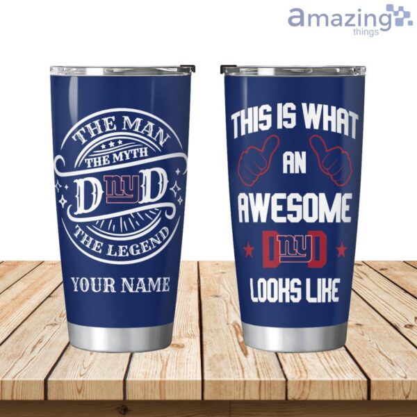 An Awesome New York Giants Dad Personalized Tumbler Product Photo 1
