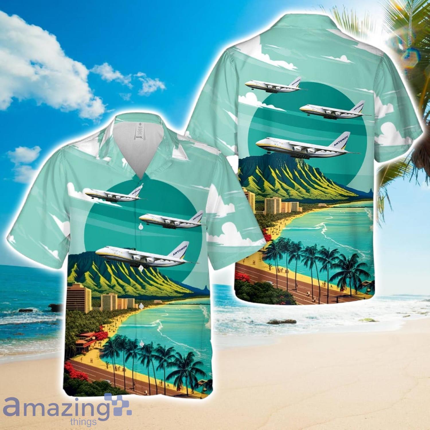 Antonov Airlines Antonov An 124 100 Ruslan Hawaiian Shirt image Antonov Airlines Antonov An-124-100 Ruslan Hawaiian Shirt Product Photo 1