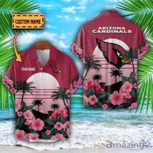 Arizona Cardinals NFL Team Hawaiian Shirt And Shorts Floral Beach Pattern Custom Name Product Photo 1